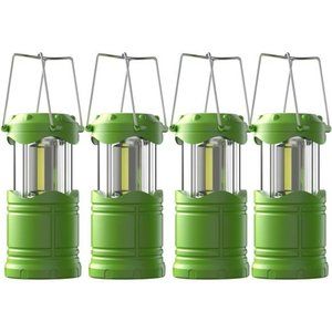 4 Pack LED Camping Lanterns, Battery Powered Camping Lights COB Super Bright